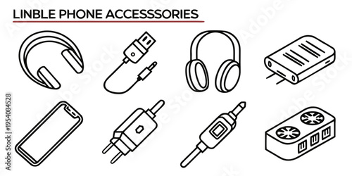 Phone Accessories Line headphones charger adapter
