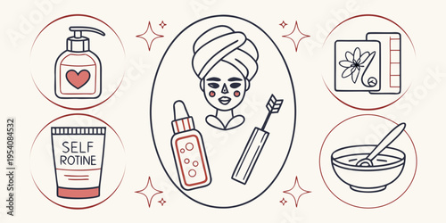 Skincare and self-care routine face mask beauty