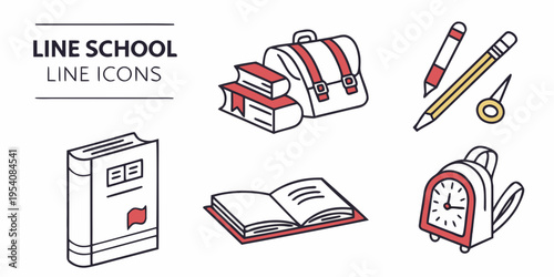 School Line and Accessories education line backpack books pencil