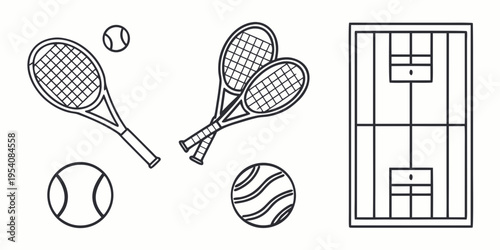 Tennis equipment and court tennis racket tennis ball tennis court sports