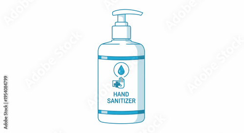 A Clean and Hygienic Solution Hand Sanitizer Bottle with Pump for Personal Care and Health