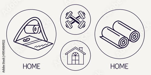 Home fitness and yoga exercise wellness