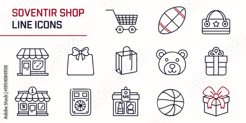 Line for a souvenir shop line shopping gifts retail commerce