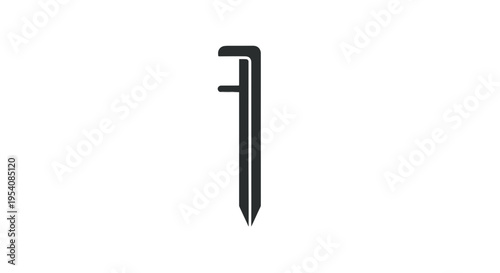 Black metal hook and nail fastener.