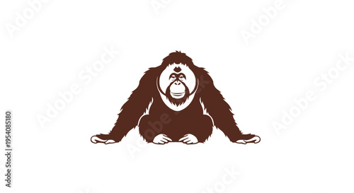 Gorilla Sitting in Lotus Position Illustration.