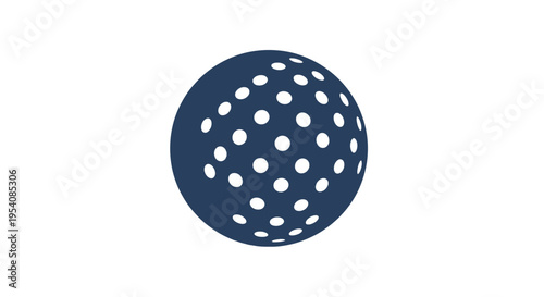 Golf Ball with White Dots on Blue.
