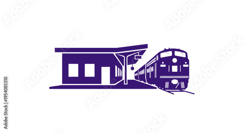 Train Arriving at Station Platform Illustration.