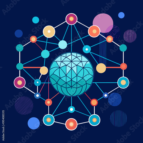Network connections and global communication concept