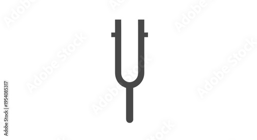 Tuning Fork Isolated on White Background.