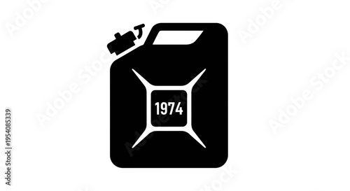 Black Gas Can Icon with Year Label.