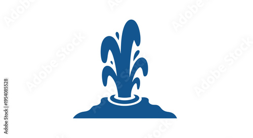 Blue Fleur de Lis Icon Illustration Design.