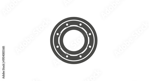 Ball Bearing Closeup Isolated on White.
