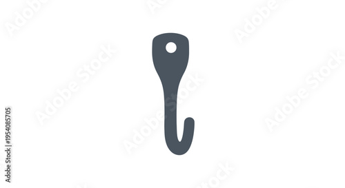 Black Metal Hook with Hole.