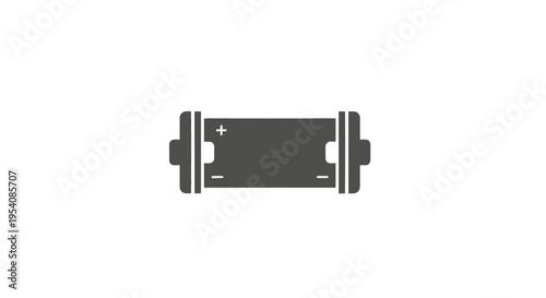 Simple Black Film Reel Icon Illustration.