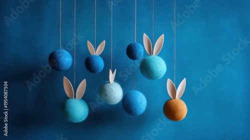 easter hanging decoration blue on a blue background
