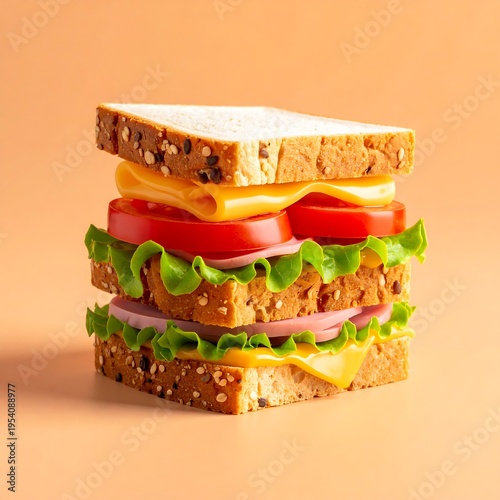 Delicious Sandwich with Fresh Vegetables and Cheese.