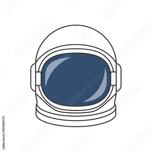 Astronaut Helmet Front View Illustration.