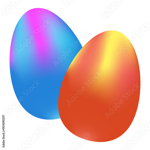 Luxury Easter eggs on white background.