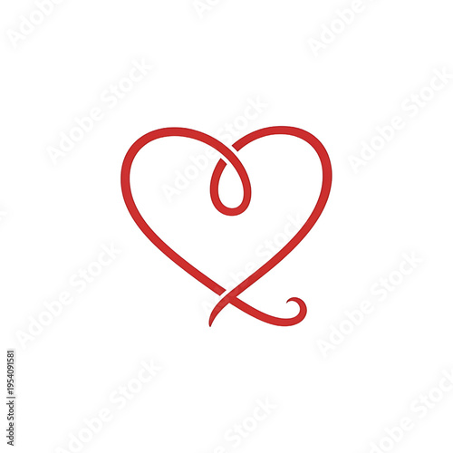 Red Heart Shape Symbol Love Icon.