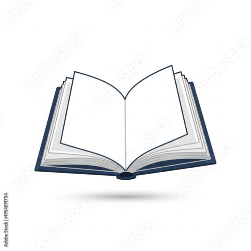 Open Book with Blank Pages Floating.