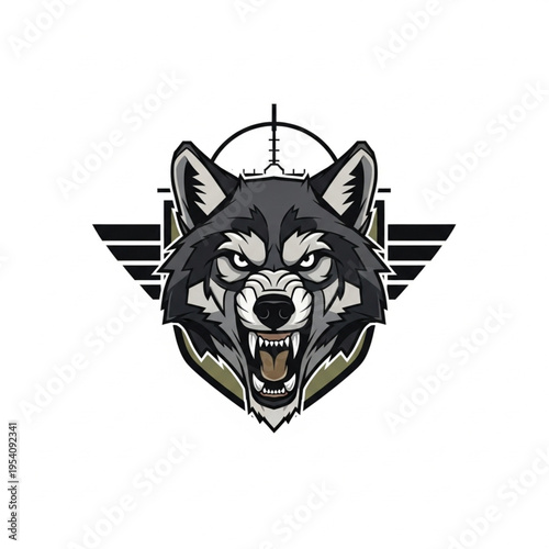Vector Wolf Head Logo Design Illustration.