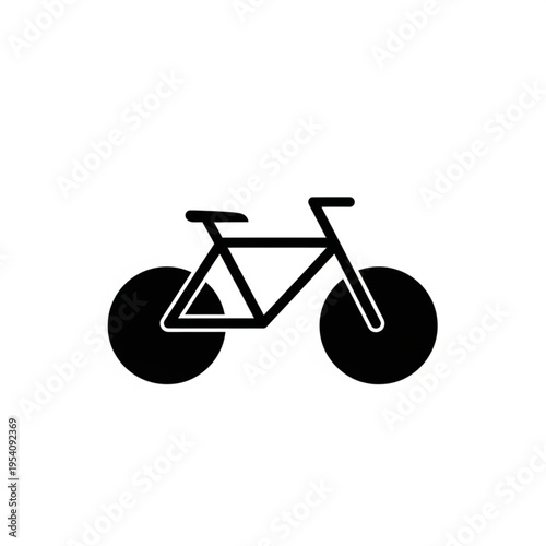 Simple Black Bicycle Icon Graphic Illustration.