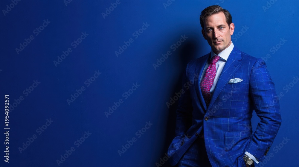 Fototapeta premium executive portrait blue background on a blue background