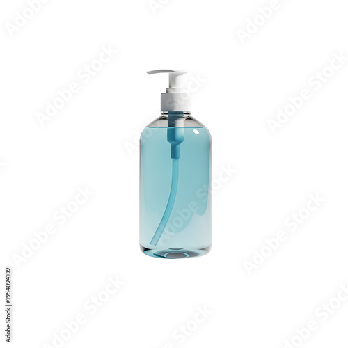 Hand sanitizer gel in plastic bottle with pump