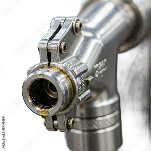 Close-up of metal pipe connector fitting