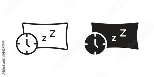 Bedtime icon logo vector. Set of line icons. flat designs
