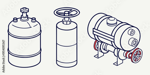 Industrial valve and cylinder industrial valves cylinders pipes industrial equipment