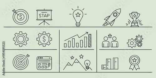 Business and finance symbols target goal
