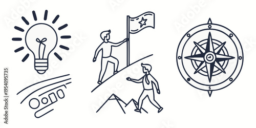 Business and success goal achievement light bulb