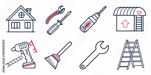 Home improvement and tools line house pliers screwdriver