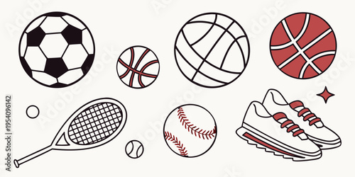 Sports and equipment sports equipment soccer ball basketball volleyball tennis racket