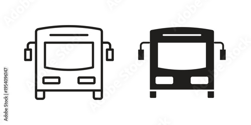 Bus icon logo vector. Set of line icons. flat designs