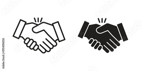 Business deal icon logo vector. Set of line icons. flat designs