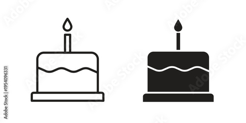 Cake icon logo vector. Set of line icons. flat designs