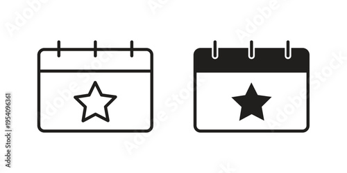 Calendar with event icon logo vector. Set of line icons. flat designs