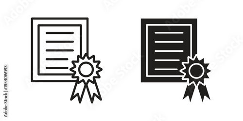 Certificate icon logo vector. Set of line icons. flat designs
