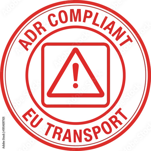 Adr compliant eu transport warning sign symbol red danger hazardous material shipping regulation for European Union roads