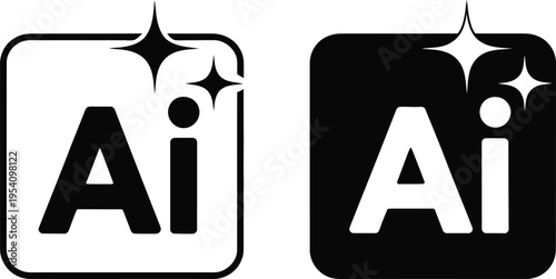 Contrasting ai logo designs with sparkles and different color schemes