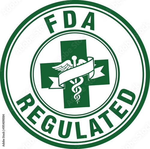 Fda regulated approved seal emblem stamp medical healthcare pharmaceutical regulatory compliance symbol