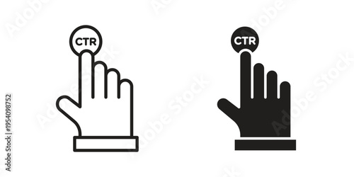 CTR icon logo vector. Set of line icons. flat designs