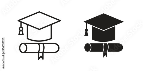 Degree icon logo vector. Set of line icons. flat designs