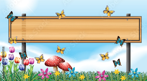 easter banner with eggs and flowers