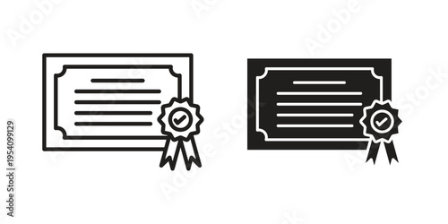 Diploma icon logo vector. Set of line icons. flat designs