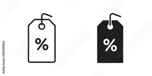 Discount tag icon logo vector. Set of line icons. flat designs