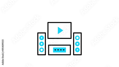 Home Theater Animated Icon Video