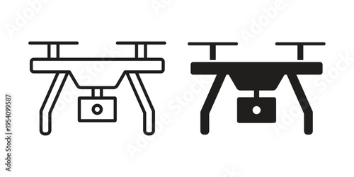 Drone icon logo vector. Set of line icons. flat designs